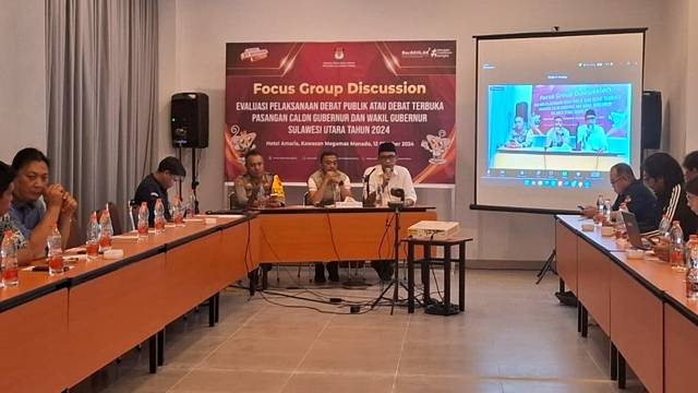 Evaluasi pelaksanaan debat publik Pilgub Sulawesi Utara tahun 2024 yang digelar KPU, Sabtu (12/10).