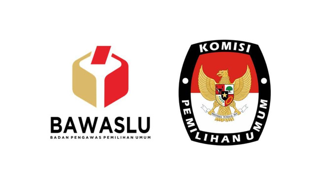 Logo Bawaslu dan KPU | Foto : Eka Febriani / Lampung Geh