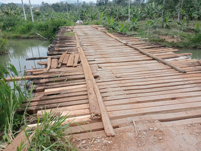 Jembatan yang menjadi penghubung antara Pekon Petay Kayu ke Pekon Ulu Semong