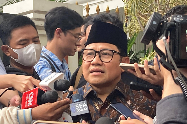 Muhaimin Iskandar atau Cak Imin di kediaman Presiden terpilih Prabowo Subianto di Jalan Kertanegara, Jakarta Selatan, Senin (14/10/2024). Foto: Alya Zahra/Kumparan