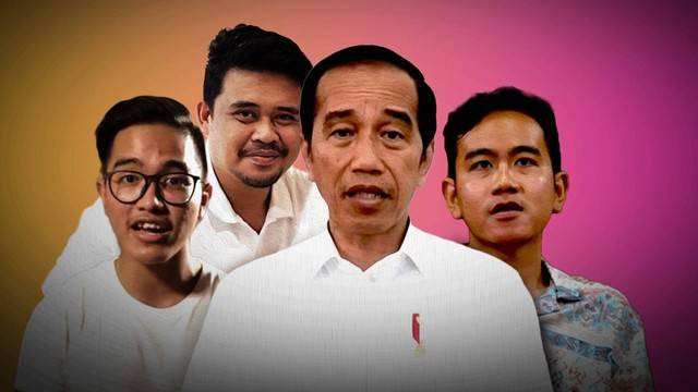 Foto Jokowi, Kaesang, Gibran dan Bobby. Gambar dari Kumparan.com