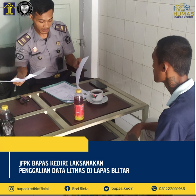 JFPK Bapas Kediri Laksanakan Penggalian Data Litmas Di Lapas Blitar