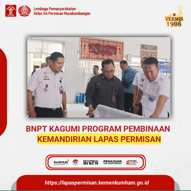 BNPT Kagumi Program Pembinaan Kemandirian Lapas Permisan