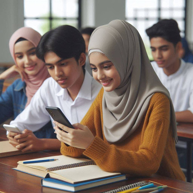 Gambar 1.Pengaruh Penggunaan Gadget Terhadap Prestasi Belajar Siswa (sumber: ai) 