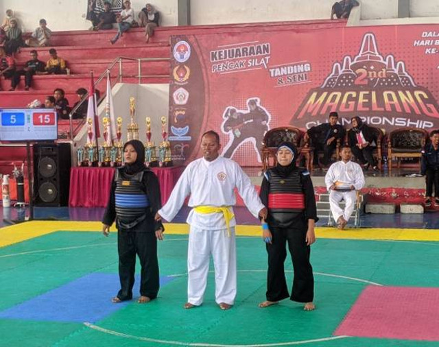 Atlet pencak silat PSHT, yang bertanding di event MAGELANG CHAMPIONSHIP. Foto : UKM PSHT UNTAG Surabaya