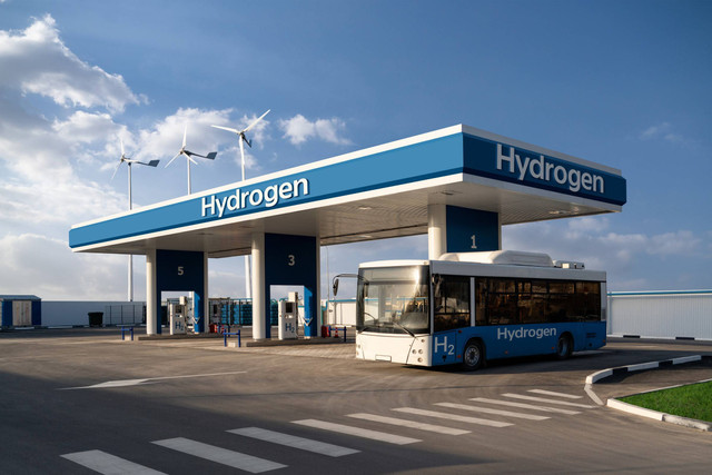 Gambar mobil berteknologi hydrogen fuel cell. Sumber : Canva