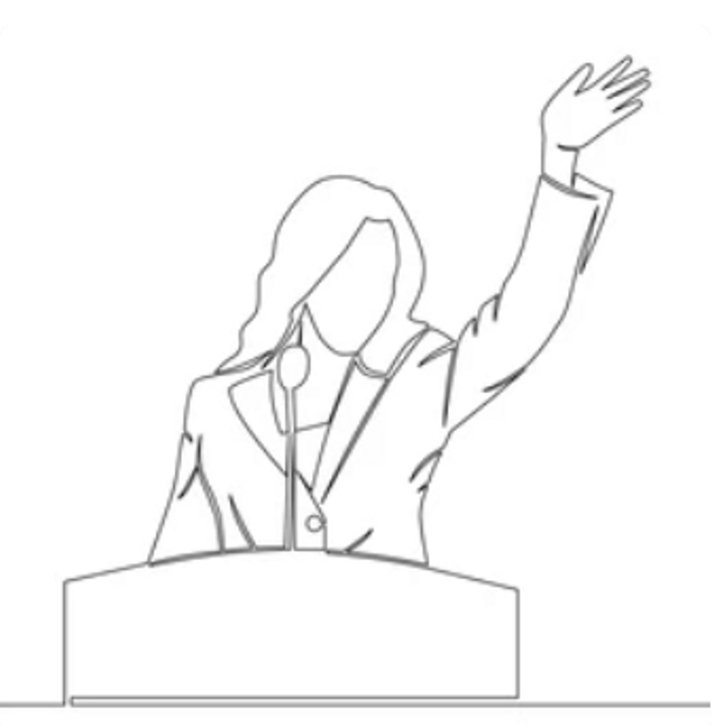 sumber gambar: https://www.shutterstock.com/image-vector/continuous-line-drawing-politician-woman-standing-2176681319 