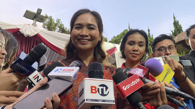 Ni Luh Puspo usai pembekalan calon Wamen di Padepokan Garuda Yaksa, Hambalang, Bogor pada Kamis (17/10/2024). Foto: Abid Raihan/kumparan