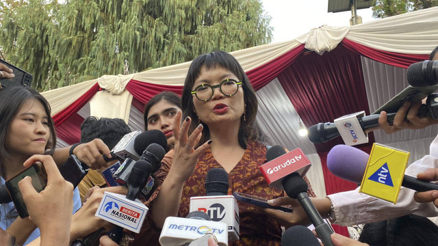 Prof. Stella Christie usai pembekalan calon Wamen di Padepokan Garuda Yaksa, Hambalang, Bogor pada Kamis (17/10/2024). Foto: Abid Raihan/kumparan