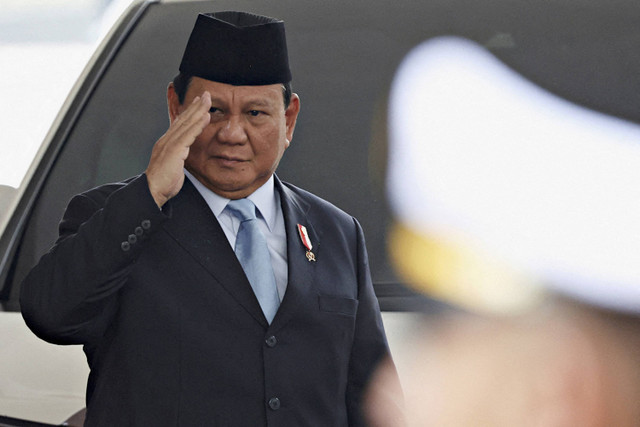 Menteri Pertahanan sekaligus presiden terpilih periode 2024 -2029 Prabowo Subianto. Foto: Ajeng Dinar Ulfiana/REUTERS 