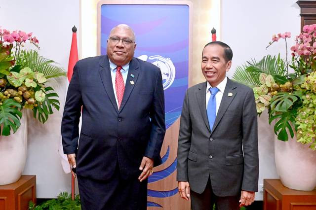 Presiden Joko Widodo dan Presiden Fiji Wiliame Maivalili Katonivere mengadakan pertemuan bilateral 20/05/24. Source: Official Web Setneg.go.id