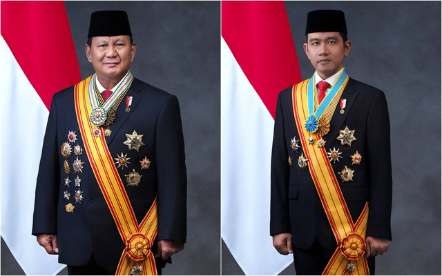 Foto resmi Presiden Prabowo Subianto dan Wakil Presiden Gibran Rakabuming Raka. Foto: Tim Media Prabowo Subianto