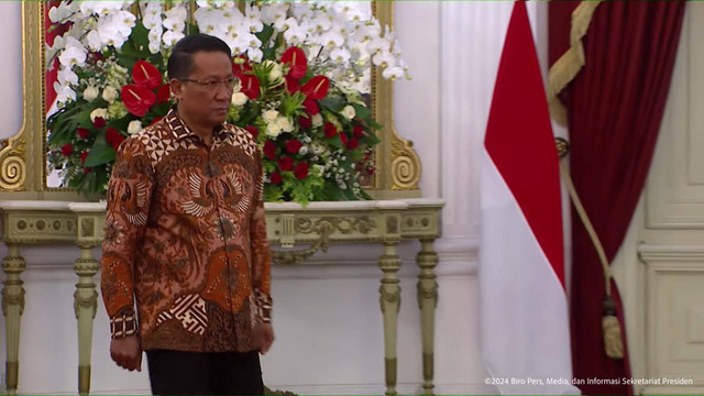 Kementerian Hukum, Supratman Andi Agtas saat di panggil oleh Presiden Prabowo Subianto di Istana Negara, Jakarta, Minggu (20/10/2024). Foto: YouTube/Sekretariat Presiden