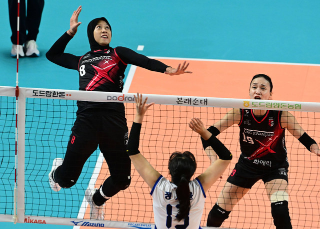 Megawati Hangestri Pertiwi bersama Red Sparks di musim 2024. Foto: kovo.co.kr