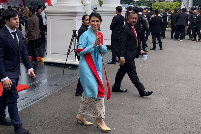 Veronica Tan tiba di Istana Negara Jakarta, Jakarta, Senin (21/10/2024). Foto: Luthfi Humam/kumparan