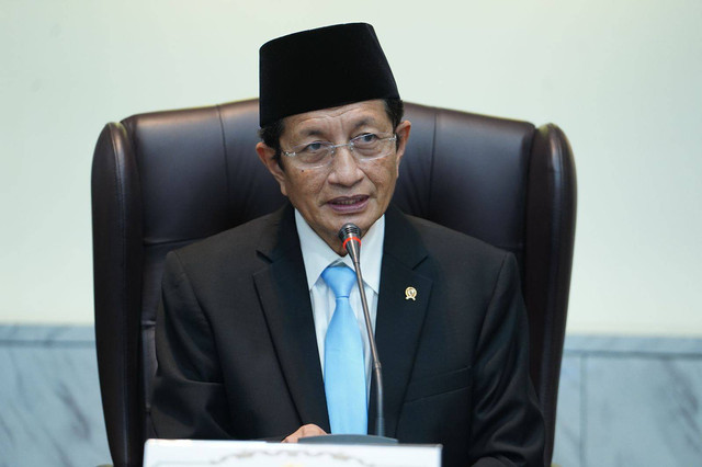 Menteri Agama periode 2024-2029, Nasaruddin Umar di Kemenag, Jakarta, Senin (21/10/2024). Foto: Kemenag RI