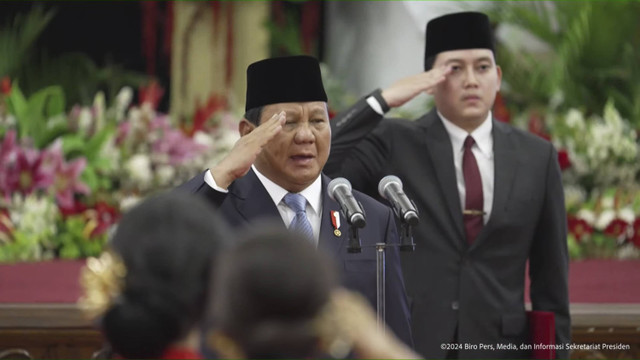 Suasana pelantikan Wakil Menteri di Istana Negara, Jakarta, Senin (21/10/2024). Foto: YouTube/Sekretariat Presiden