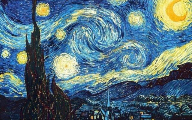     ini adalah lukisan yang di buat oleh Vincent Van Gogh saat berada di rumah Sakit Jiwa 