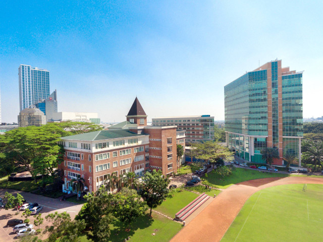 Ilustrasi Kampus Universitas Pelita Harapan (UPH) Kampus Lippo Village, Karawaci, Tangerang.