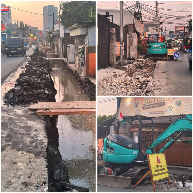 Perbaikan infrastruktur saluran air di Bendungan Jago, Kelurahan Serdang, Kecamatan Kemayoran. (sumber: dokumen pribadi milik penulis)