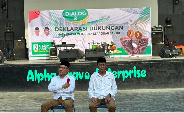 Pasangan Calon Bupati dan Wakil Bupati Bantul nomor urut 2, Abdul Halim Muslih dan Aris Suharyanta. Foto: Hariq.