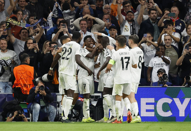 Real Madrid vs Borussia Dortmund dalam matchday ketiga Liga Champions 2024/25 di Estadio Santiago Bernabeu, Rabu (23/10) dini hari WIB. Foto: REUTERS/Juan Medina