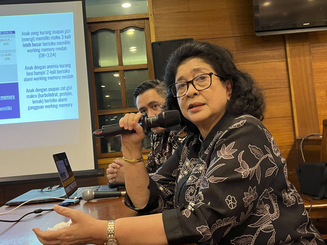 Direktur Eksekutif FKI yang juga mantan Menkes, Prof. Nila F Moeloek dalam media briefing bersama Fokus Kesehatan Indonesia, Selasa (22/10/2024). Foto: Eka Nurjanah/kumparan