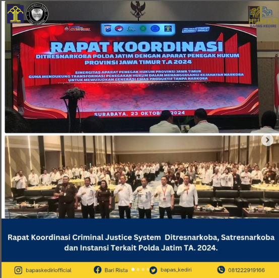 Rapat Koordinasi Criminal Justice System Ditresnarkoba, Satresnarkoba dan Instansi Terkait TA. 2024.