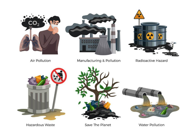berikut adalah ilustrasi betapa bahayanya dampak dari pabrik dan limbah, sehingga mencemari udara dan air. poto by AI