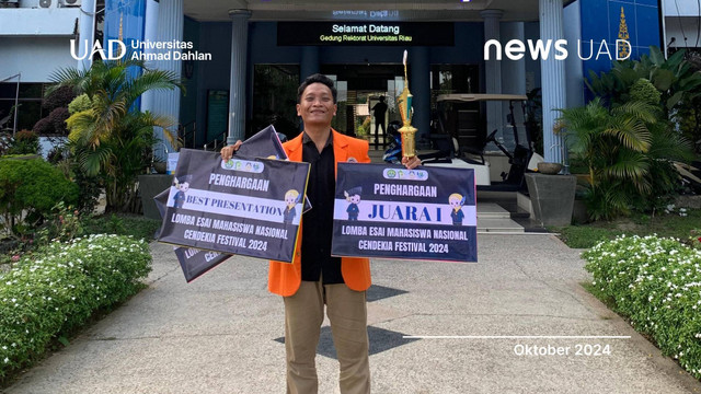 Bayu Aji, Mahasiswa Universitas Ahmad Dahlan (UAD) Raih Tiga Penghargaan dalam Lomba Esai Ilmiah di UNRI (Dok. Bayu)