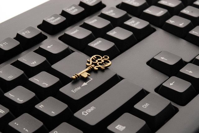 Photo by Pixabay: https://www.pexels.com/photo/brass-ornate-vintage-key-on-black-computer-keyboard-39389/