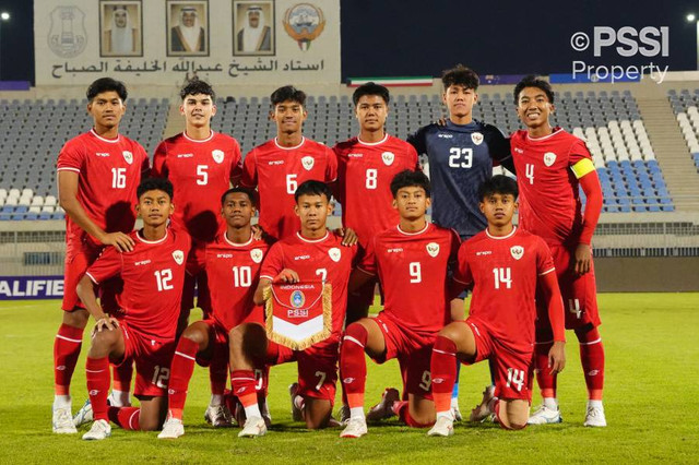 Timnas U-17 Indonesia dalam laga Kualifikasi Piala Asia U-17 2025 di Kuwait pada Oktober 2024 Foto: PSSI