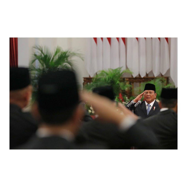 Pelantikan Kabinet Merah Putih oleh Presiden Republik Indonesia, Prabowo Subianto. Sumber foto: (Instagram.com/prabowo). 