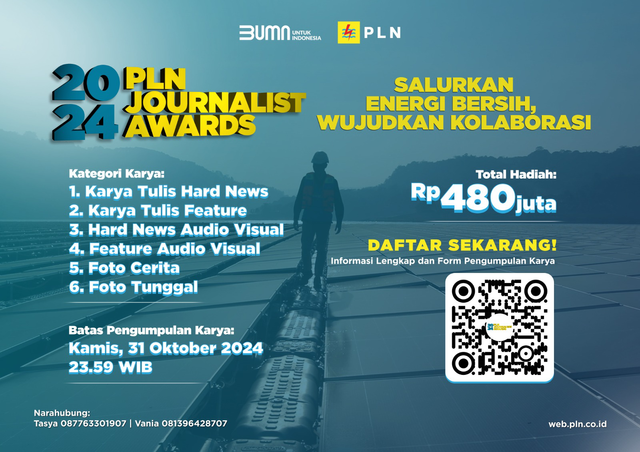 PLN Journalist Award (PJA) 2024 yang dibuka hingga 31 Oktober 2024. Foto: Dok. PLN