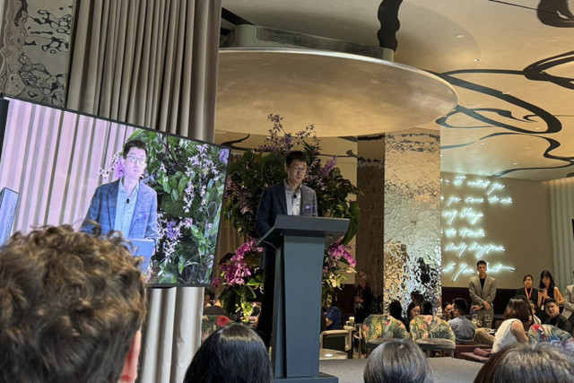 Howard Wang, Chief Technology Officer (CTO) Lazada Group pada acara Lazada Convergence Forum di Mondrian Singapore Duxton, Singapura, Selasa (29/10/2024). Foto: Luthfi Humam/kumparan