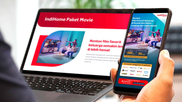 Telkomsel meluncurkan IndiHome Paket Movie terbaru, hadir dalam tiga varian, yaitu Standard, Premium, dan Complete. Foto: Telkomsel