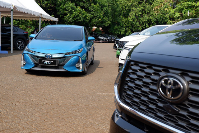 Toyota xEV Corner di seminar nasional 'Strategi Percepatan Transisi Energi: Pendekatan 'Quick Win' Sebagai Solusi Praktis Dalam Mewujudkan Pencapaian Target NDC 2030.' di Universitas Indonesia, Rabu (30/10/2024). Foto: Sena Pratama/kumparan