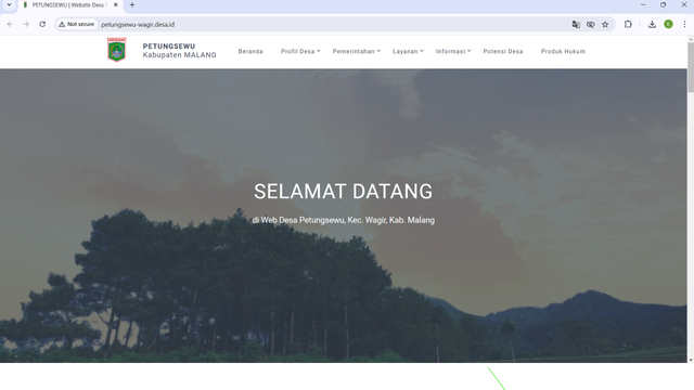 Beranda Website Desa Petungsewu, Wagir