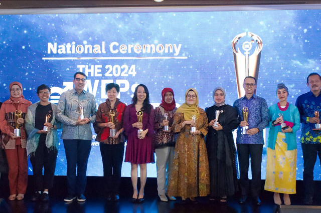 Malam penganugerahan Women's Empowerment Principles (WEPs) Awards 2024 oleh UN Women di Shangri-La Jakarta, Selasa (29/10/2024). Foto: UN Women