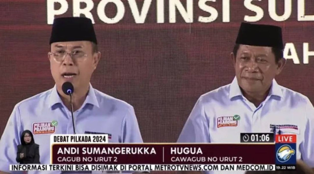 Pasangan calon nomor urut 2 di Pilgub Sultra, Andi Sumangerukka dan Hugua.