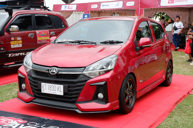 Modifikasi Daihatsu Ayla di Daihatsu Kumpul Sahabat Balikpapan 2024. Foto: Sena Pratama/kumparan