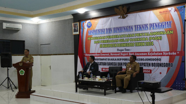 Sosialisasi dan bimbingan teknis (Bimtek) P4GN, di IKIP PGRI Bojonegoro. Senin (04/11/2024) (aset: Istimewa)