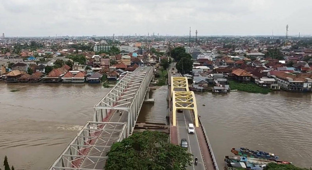 Jembatan Ogan Lama I Palembang sebelum ditutup, Foto : Ist