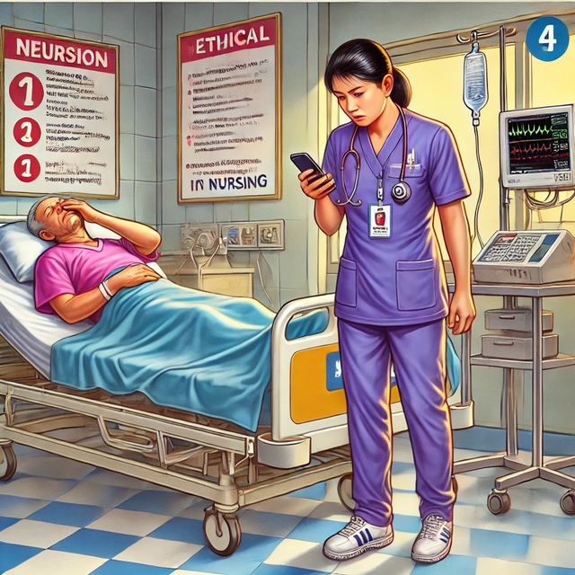 Ilustrasi gambar pelanggaran etik petugas perawat terhadap pasien (sumber : https://easy-peasy.ai/ai-image-generator/images/intensive-care-unit-scene-diverse-medical-professionals)