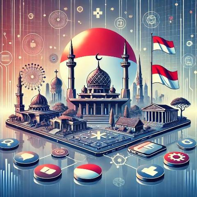 Ilustrasi: Hubungan Agama dan Negara di Era Digitalisasi Politik Reformasi. Sumber Gambar: A Rima Mustajab 