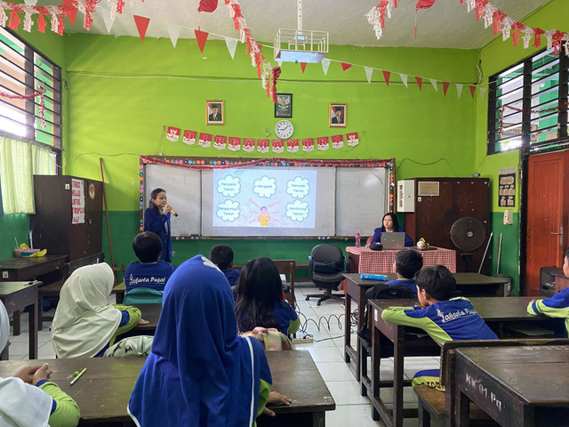 Sosialisasi pencegahan bullying di SDN Kebon Kacang 01. Sumber foto : dokumentasi pribadi