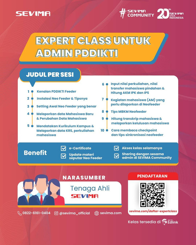 Ribuan Peserta Ikuti Seminar SEVIMA Seputar "Expert Class untuk Admin PDDIKTI"