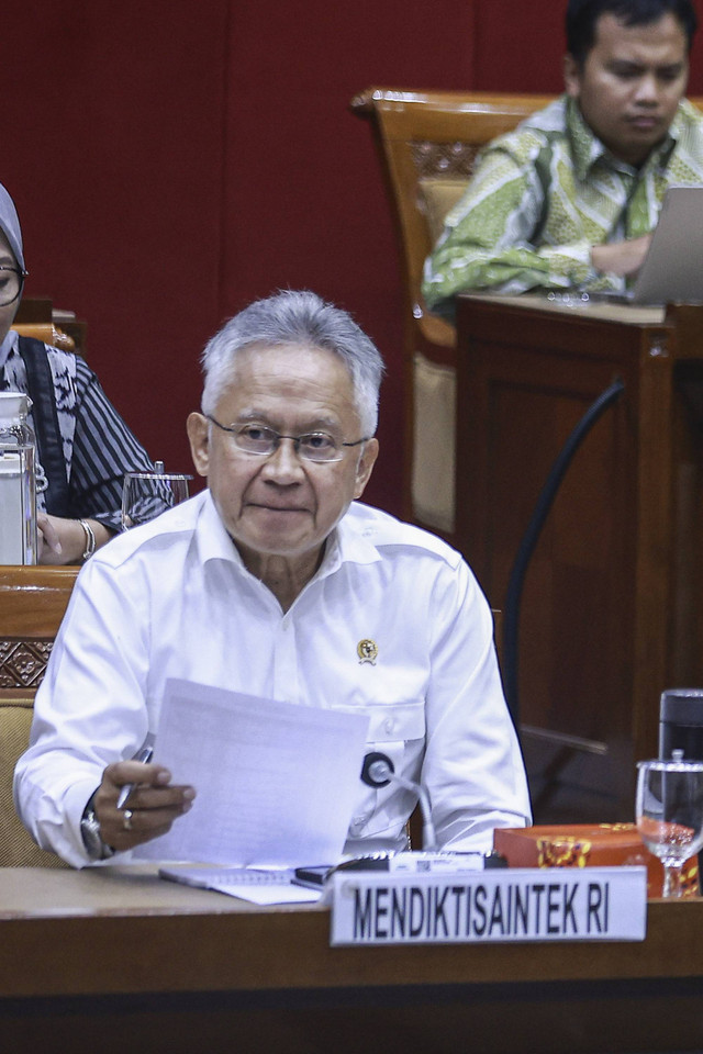 Menteri Pendidikan Tinggi, Sains dan Teknologi (Mendiktisaintek) Satryo Soemantri Brodjonegoro Foto: Dhemas Reviyanto/ANTARA FOTO