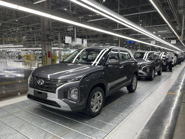 Fasilitas produksi PT Hyundai Motor Manufacturing Indonesia (HMMI) di Cikarang, Jawa Barat. Foto: Fitra Andrianto/kumparan