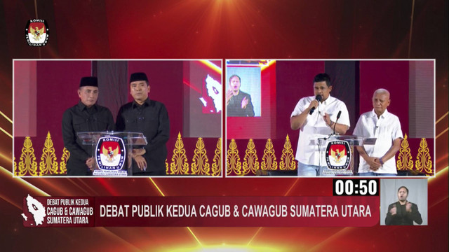 Suasana debat Pilgub Sumut, Rabu (6/11/2024). Foto: YouTube/ KPU PROVINSI SUMUT